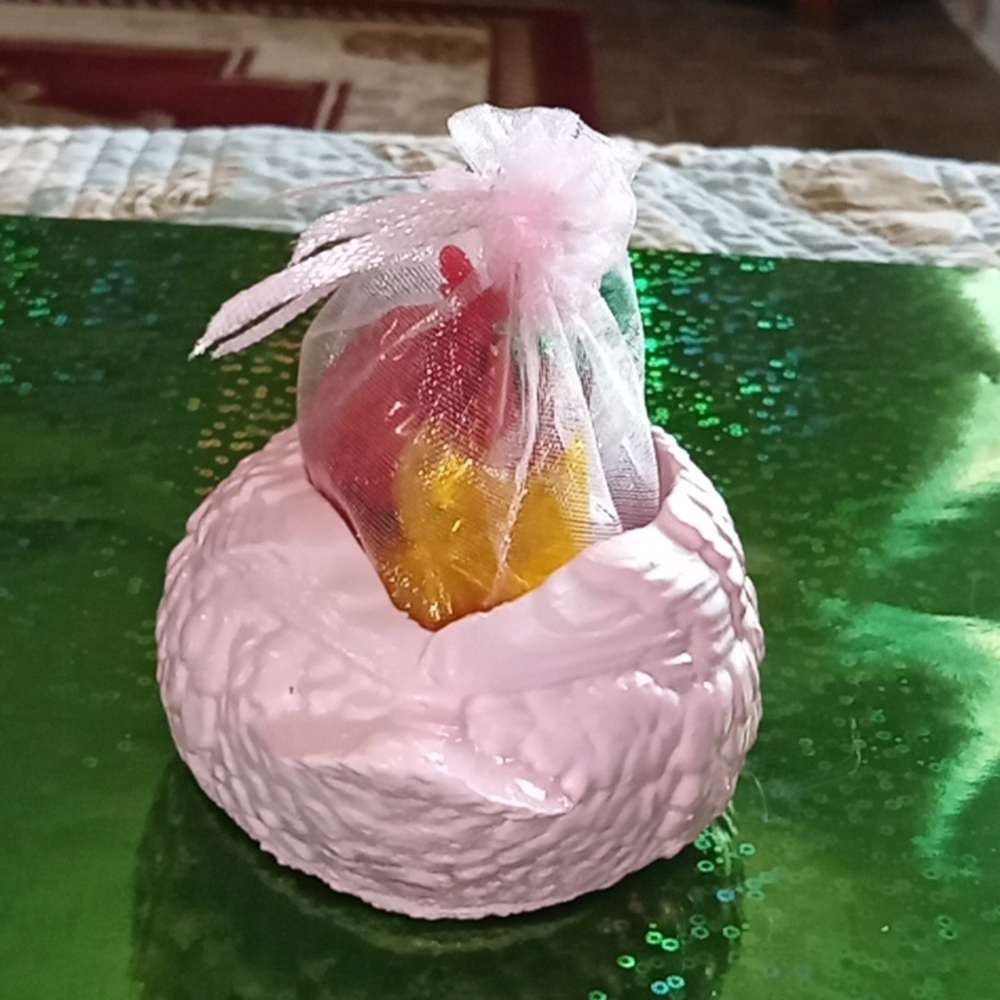Pink Concrete Duck Planter With Candy - Picture 5 of 7